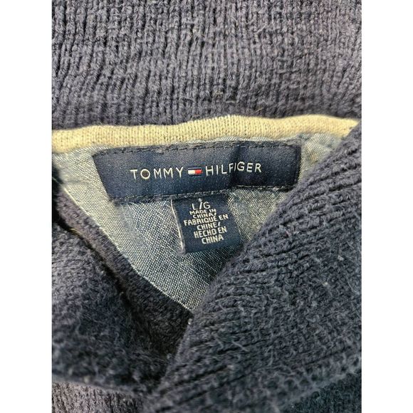 Tommy Hilfiger Navy Blue Cowel Neck Pullover Sweater Vintage 90's Men's size Lar - Picture 7 of 10